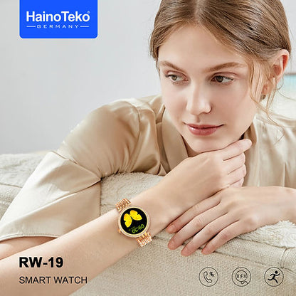 Haino Teko Germany RW19 Smart Watch Bracelet Combo With Wireless Charger For Women's And Girls